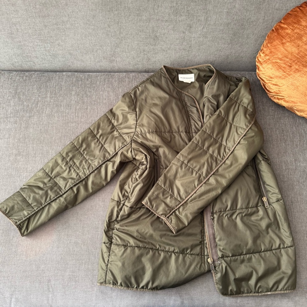 Club Monaco Collarless Khaki Women's Jacket